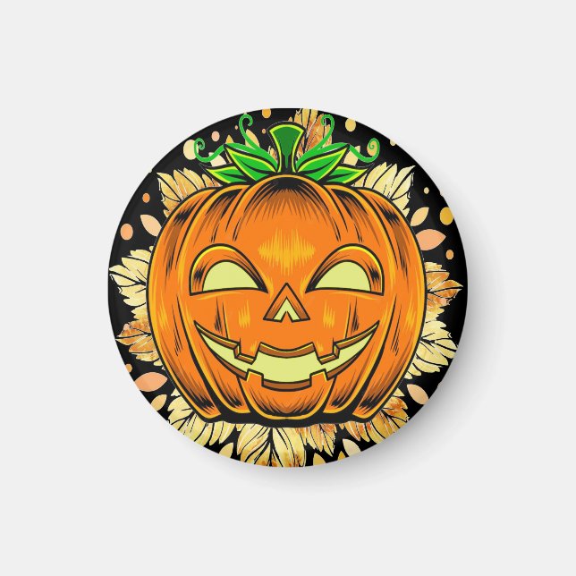 Aimant Citrouille Éffrayant Halloween Jackolantern (Devant)