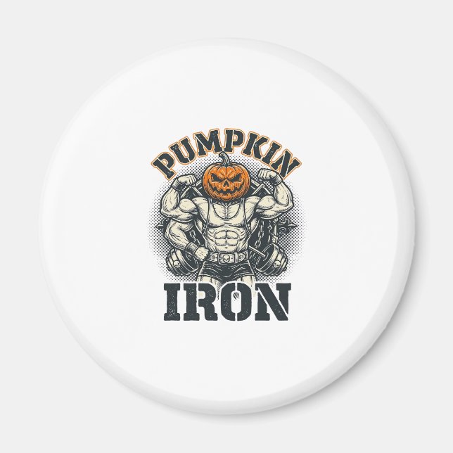 Aimant Citrouille Fer Vintage Bodybuilding Design Hallowe (Devant)