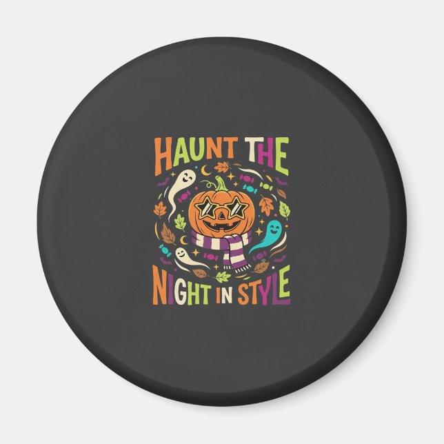 Aimant Citrouille Halloween Cool Jack Lantern (Devant)