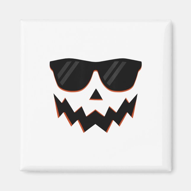 Aimant Citrouille Jack-o'-lantern Visage Hallowen Costume (Devant)