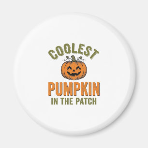 Aimant Citrouille la plus cool du patch Halloween vintage