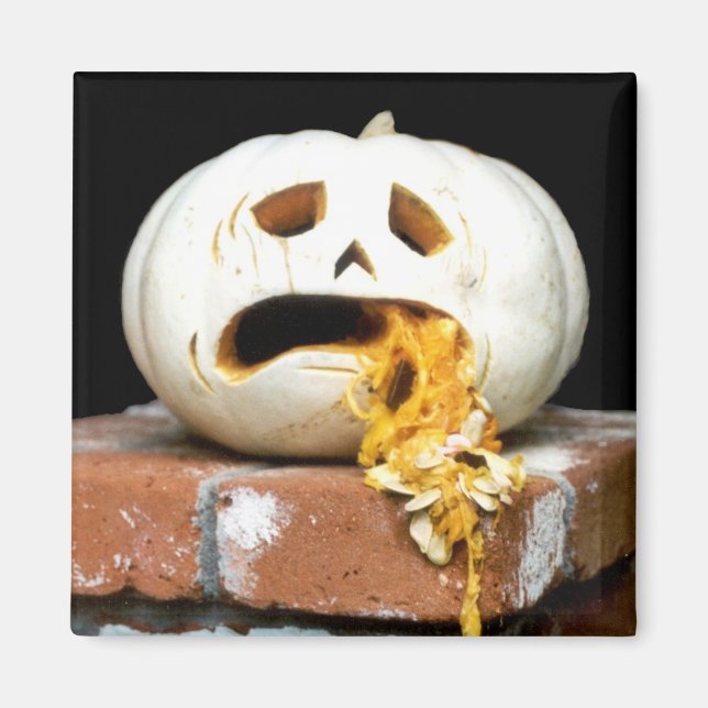 Aimant Citrouille malade - "Barfy" (Devant)