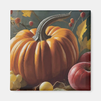 Aimant Citrouille rustique d'automne pour Thanksgiving et
