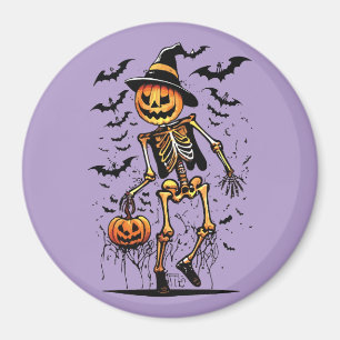 Aimant Citrouille Squelette Art Halloween