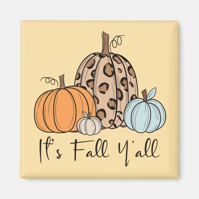 Aimant Citrouille tendance d'automne | Citation “C'est l' (Devant)