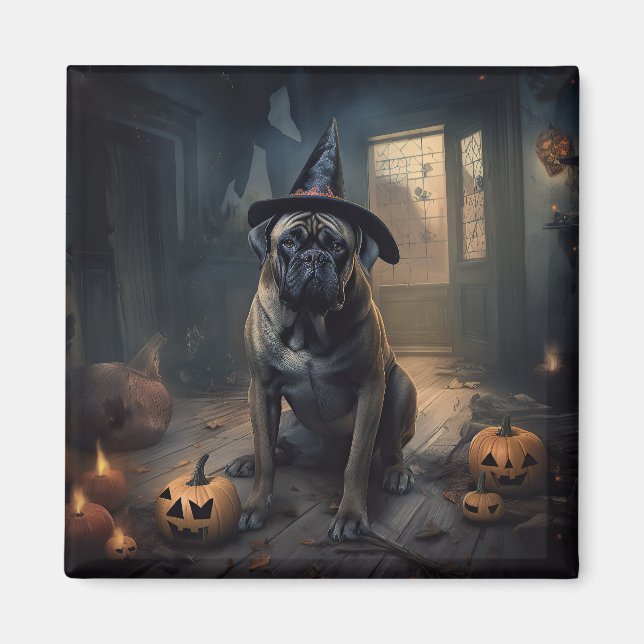 Aimant Citrouilles Bullmastiff Halloween Épouvantables (Devant)