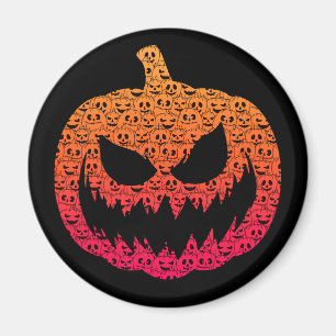 Aimant Citrouilles colorés éffrayants - Motif d'Halloween