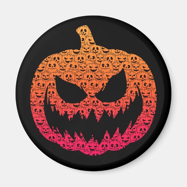 Aimant Citrouilles colorés éffrayants - Motif d'Halloween (Devant)