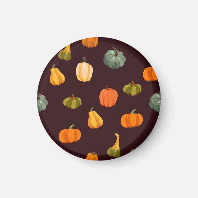 Aimant Citrouilles colorés : Élégance d'automne foncé. (Devant)
