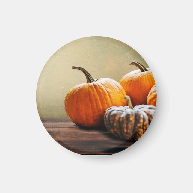 Aimant Citrouilles d'automne. Thanksgiving et Halloween t (Devant)