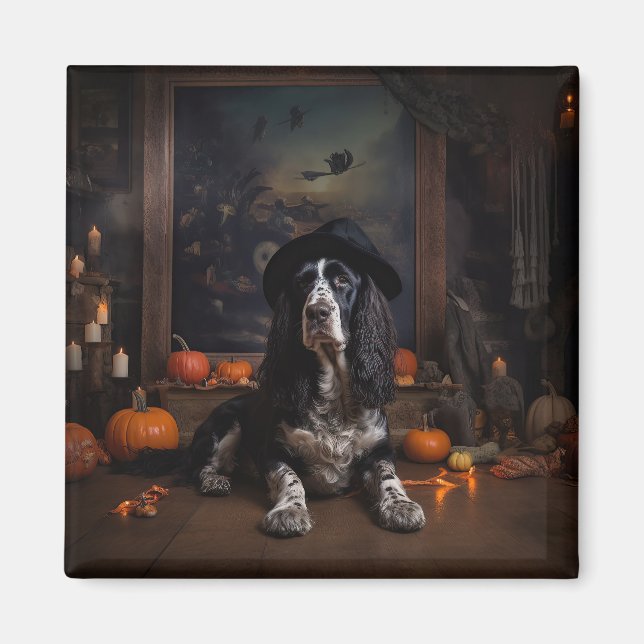 Aimant Citrouilles Épouvantables Cocker Spaniel Anglais H (Devant)