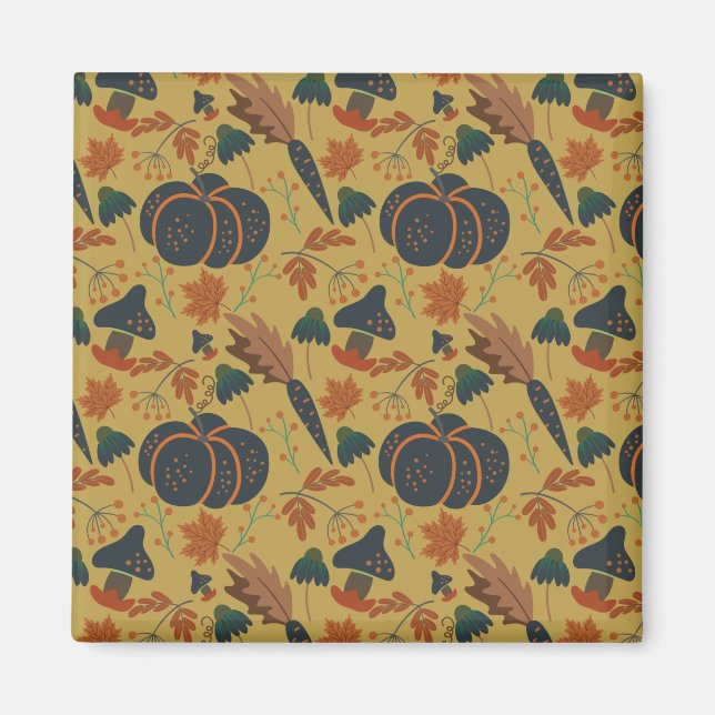 Aimant Citrouilles et carottes motif sans soudure (Devant)