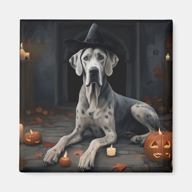 Aimant Citrouilles Great Dane Halloween Épouvantable Flip (Devant)