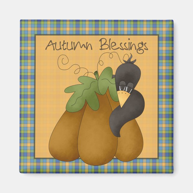 Aimant Citrouilles purés ・ Corbeau et Citrouille (Devant)