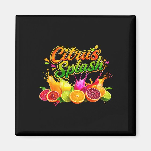 Aimant Citrus splash vacances d'été graphique de fruits  (Devant)