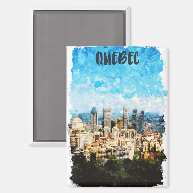 Aimant Cityscape Québec Canada (Recto/Verso)