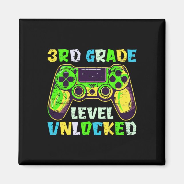Aimant Ck To School 3rd Grade Boys Gamer First Day Third  (Devant)
