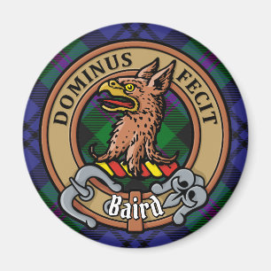 Aimant Clan Baird Crest sur Tartan