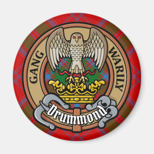 Aimant Clan Drummond Crest sur Tartan