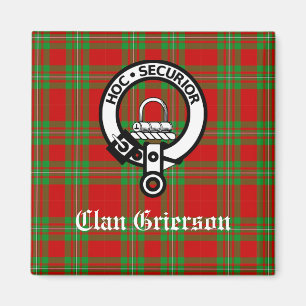 Aimant Clan Grierson Crest Badge & Tartan