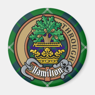 Aimant Clan Hamilton Crest sur la chasse Tartan