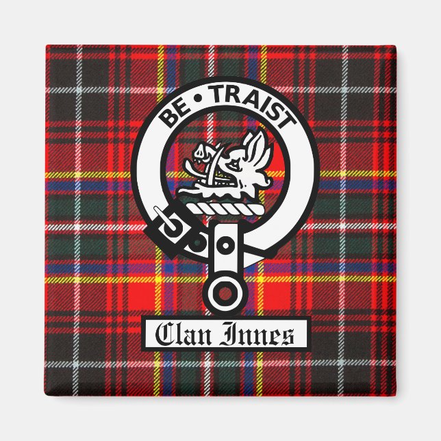 Aimant Clan Innes Crest Badge et Tartan (Devant)