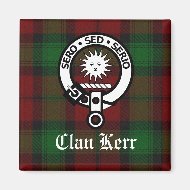 Aimant Clan Kerr Tartan et Insigne de crête (Devant)