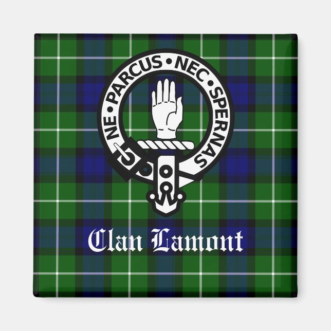 Aimant Clan Lamont Crest Badge & Tartan (Devant)