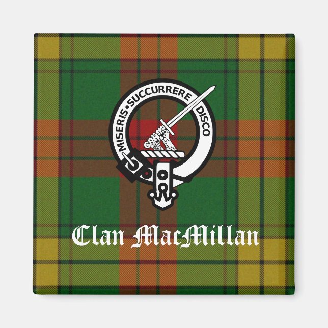 Aimant Clan MacMillan Crest Badge et Tartan (Devant)