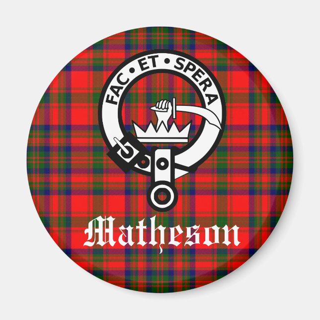 Aimant Clan Matheson Crest Badge et Tartan (Devant)