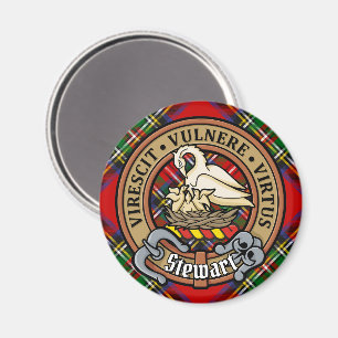 Aimant Clan Stewart Crest sur Royal Tartan