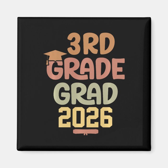 Aimant Classe de 3e année diplômée de 2026 Graduation Gra (Devant)