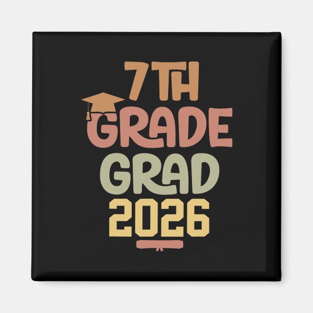 Aimant Classe de 7e année 2026 Diplômé Gras Confortable C (Devant)