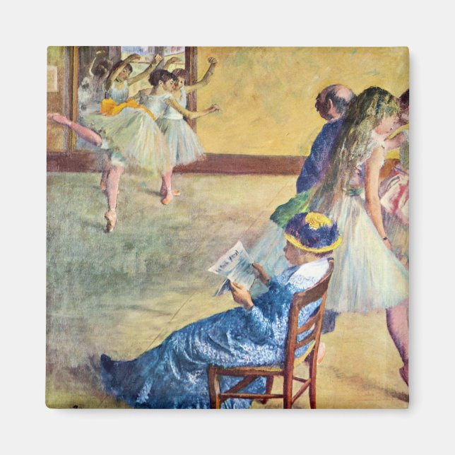 Aimant Classe de ballet, salle de danse par Edgar Degas (Devant)