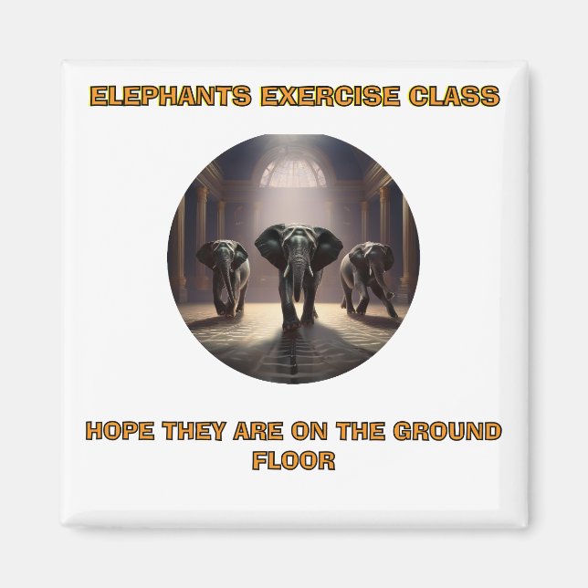 Aimant Classe de danse des éléphants (Devant)