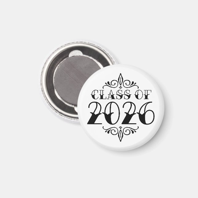 Aimant Classe de style tatouage de 2026 Graduation (Recto/Verso)