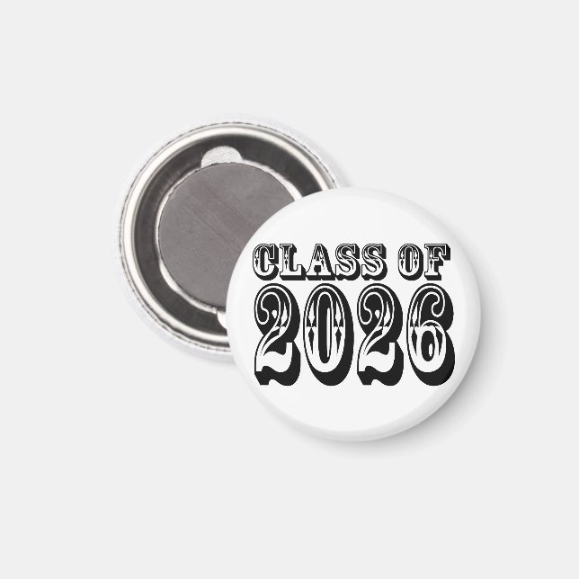 Aimant Classe Ouest de 2026 Graduation (Recto/Verso)