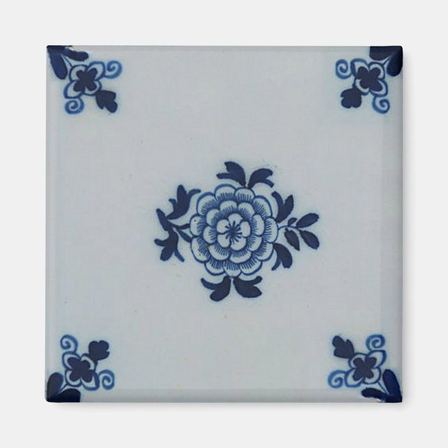 Aimant Classic Antiquaire Delft Bleu Carrelage - Motif Fl (Devant)