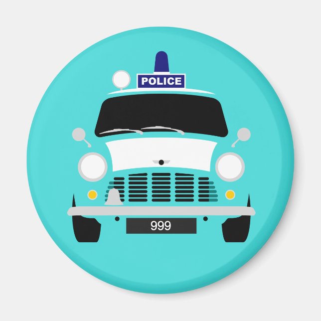 Aimant Classic Austin Mini police Van (Devant)