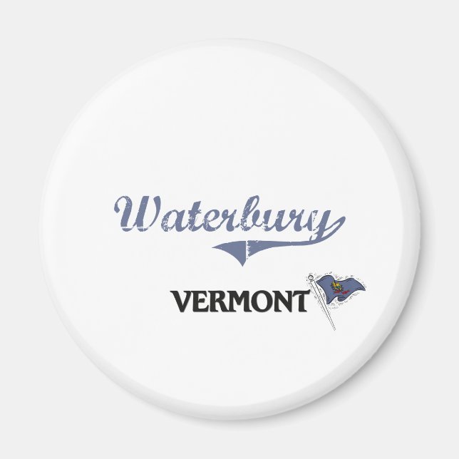Aimant Classic de Waterbury Vermont City (Devant)