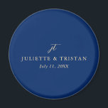 Aimant Classic Navy and Cream Elegant Wedding<br><div class="desc">This design is part of a classic navy and cream wedding invitation suite featuring a simple yet elegant style. This timeless aesthetic is perfect for couples planning a formal, traditional, or black-tie wedding. The deep navy paired with cream gives this design a sophisticated, romantic feel that is great for a...</div>