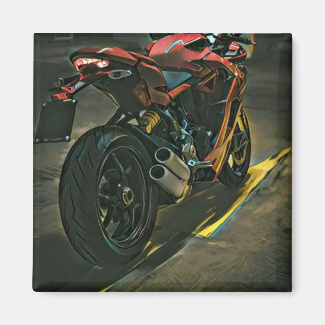 Aimant classic vintage motorcycle vend (Devant)
