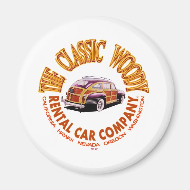 Aimant Classic Woody Rental Car Company Logo Ver 3.0 (Devant)