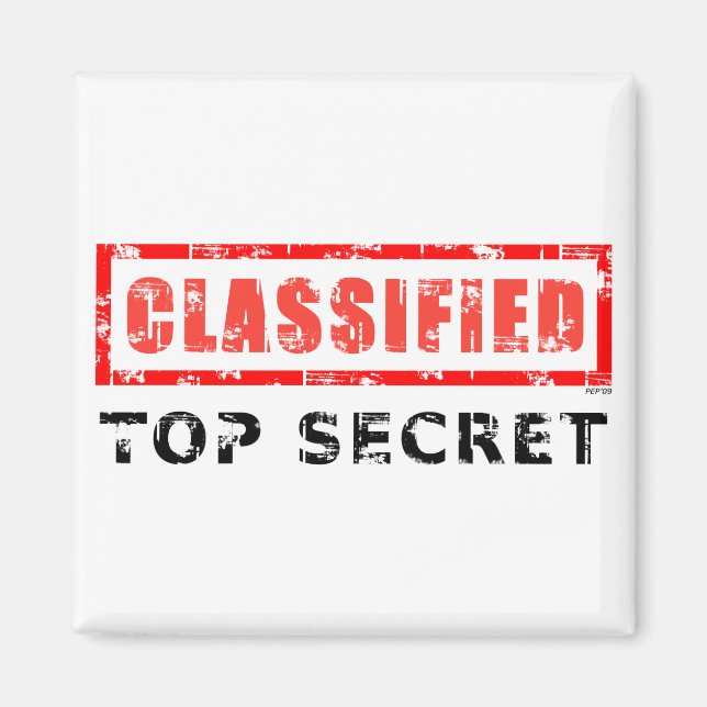 Aimant Classifié Top Secret (Devant)