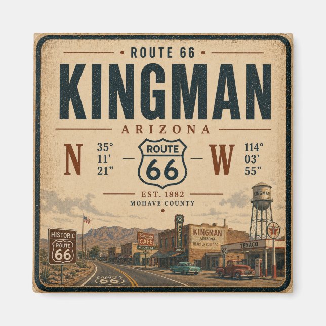 Aimant Classique Kingman Arizona Route 66 Souvenir (Devant)