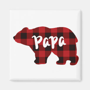 Aimant classique rouge noir plaid cadeau ours de pavot po