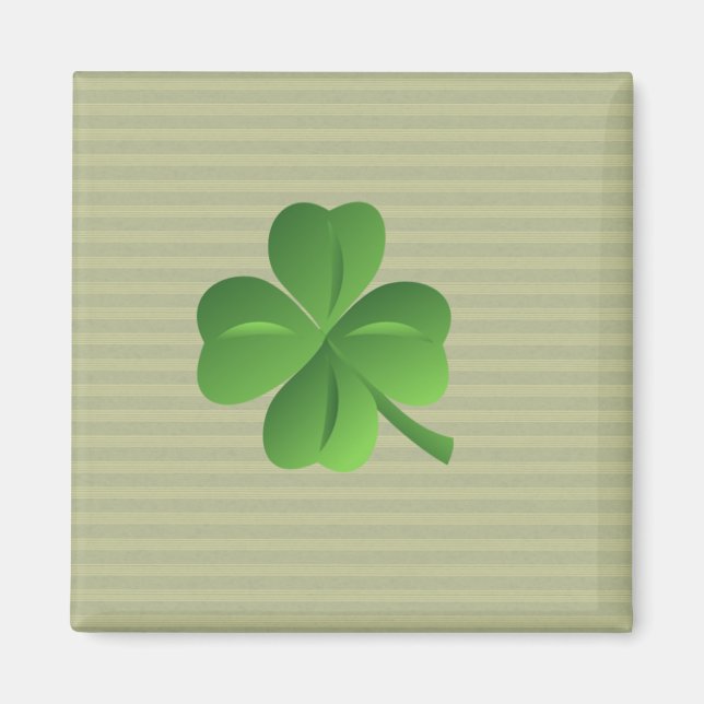 Aimant Classique tendance irlandais Lucky Shamrock (Devant)