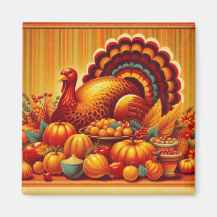 Aimant classique/vintage Thanksgiving Turquie