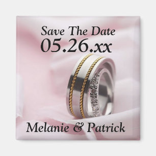 Aimant Classy Enregistrer La Date Mariage Anneaux Bandes