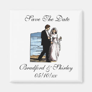 Aimant Classy Enregistrer La Date Plage Mariage Destinati